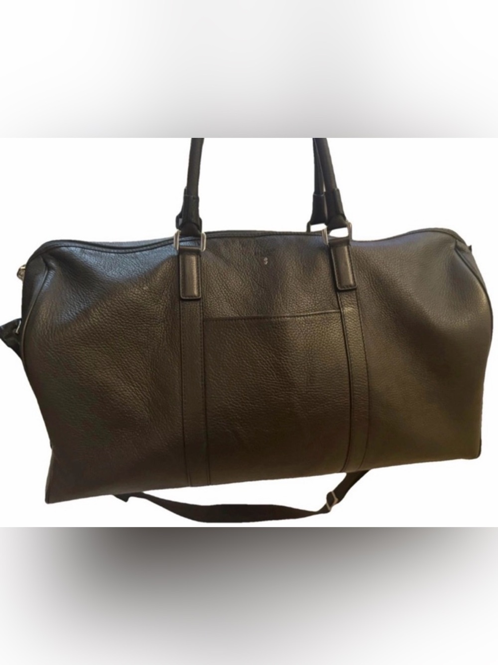 Serapian Men's Leather Duffle Bag in Dark Brown